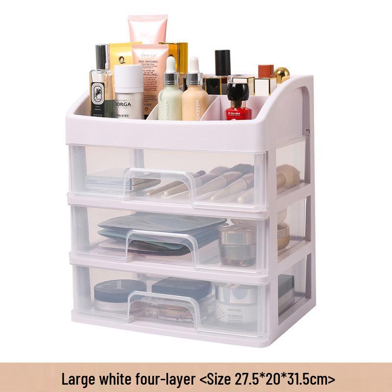 Large Capacity Desktop Cosmetic Storage Box with Drawers for Dorms