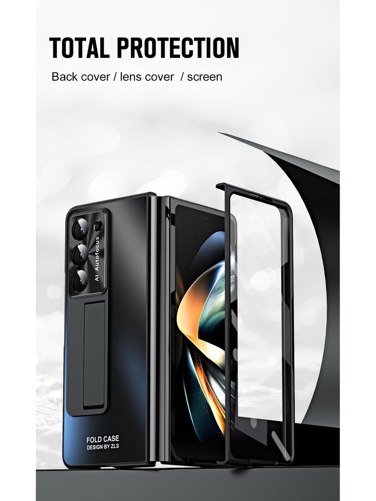 Samsung Z Fold7/6/5/4/3 Handyhülle mit Stifthalter & Ständer, Displayschutzfolie, Sturzsicheres Design