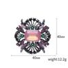 Elegant Vintage Hollow Crystal Geometric Brooch Light Luxury Oil Drop Badge Unisex Set Party