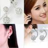 Elegant Double Ball Alloy Crystal Rhinestone Earrings For A Timeless Look