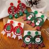 Silver Needle Christmas Cartoon Earrings: Snowman, Gingerbread, Santa Claus, Tree Dangle Acrylic Accessories