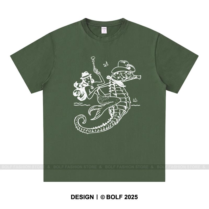 Printed 100% Cotton Women's Oversized T-Shirt Loose Fit Graphic Tees Tops for Daily Wear