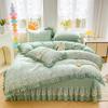 Pure Cotton Double-layer Yarn Quilt Cover Bed Skirt Lace Single-piece Three-piece Four-piece Set Four-season Universal Bed Sheet Quilt Cover