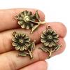 12pcs 27x19mm Bronze Antique Silver Plated Sunflower Handmade Charms Pendant