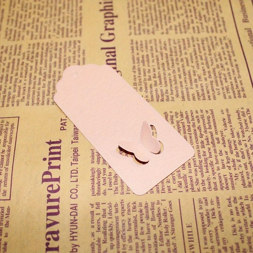 100Pcs Hollow Out Paper Gift Wrapping Tag Wavy Top Edge and Butterfly Wings Hollowed Out Hang Tags