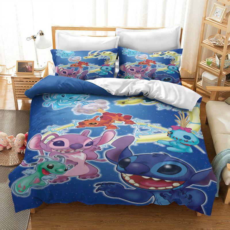 3d Stitch Bedding Set For Kids With Comfortable Duvet Cover And Pillowcase Set