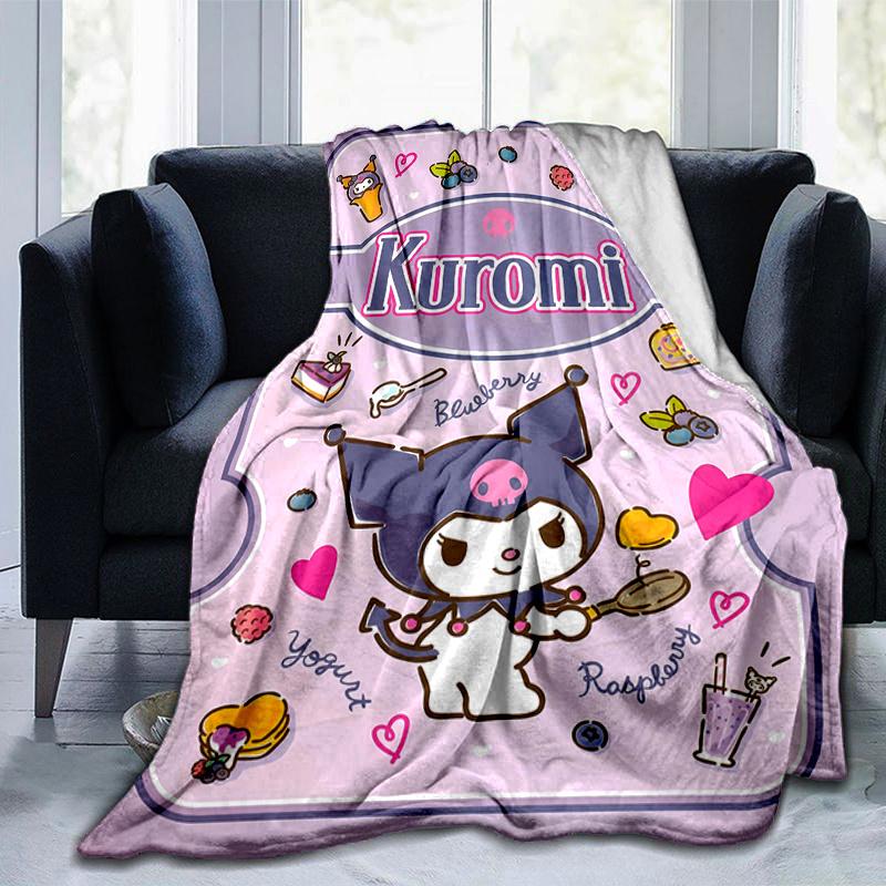 1pc Kuromi's Sweet Adventure Blanket, Soft Warm Throw Blankets, Living Room, Travel, Camping, Car Blankets, Beach, Office Naps, Suitable for All Seaso