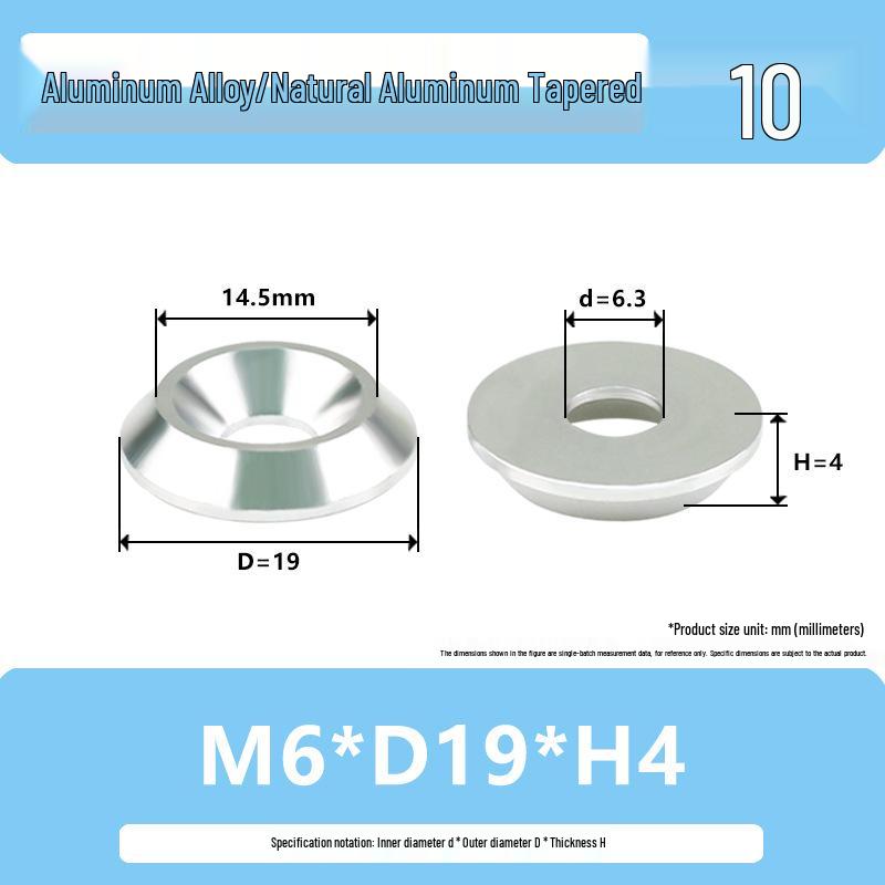 Colored Aluminum Alloy Countersunk Fish Eye Washers - M6/M8/M10