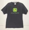 John Deere Y2K Classic Logo Black T-Shirt Adult Large L Faded Unisex T-Shirt