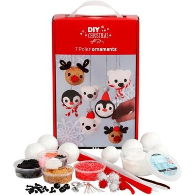 Sada aktivit - Silk Clay - Zvířátka na vánoční stromek - 7 ks - Dekorace na párty - Smíšená