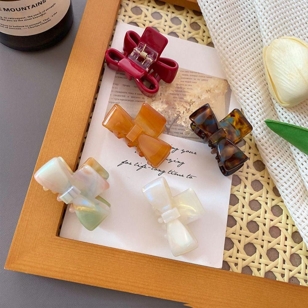 Korean Style Acetate Claw Clip Ponytail Holder Bowknot Hair Clip Sweet Bow Hair Claw  Ladies