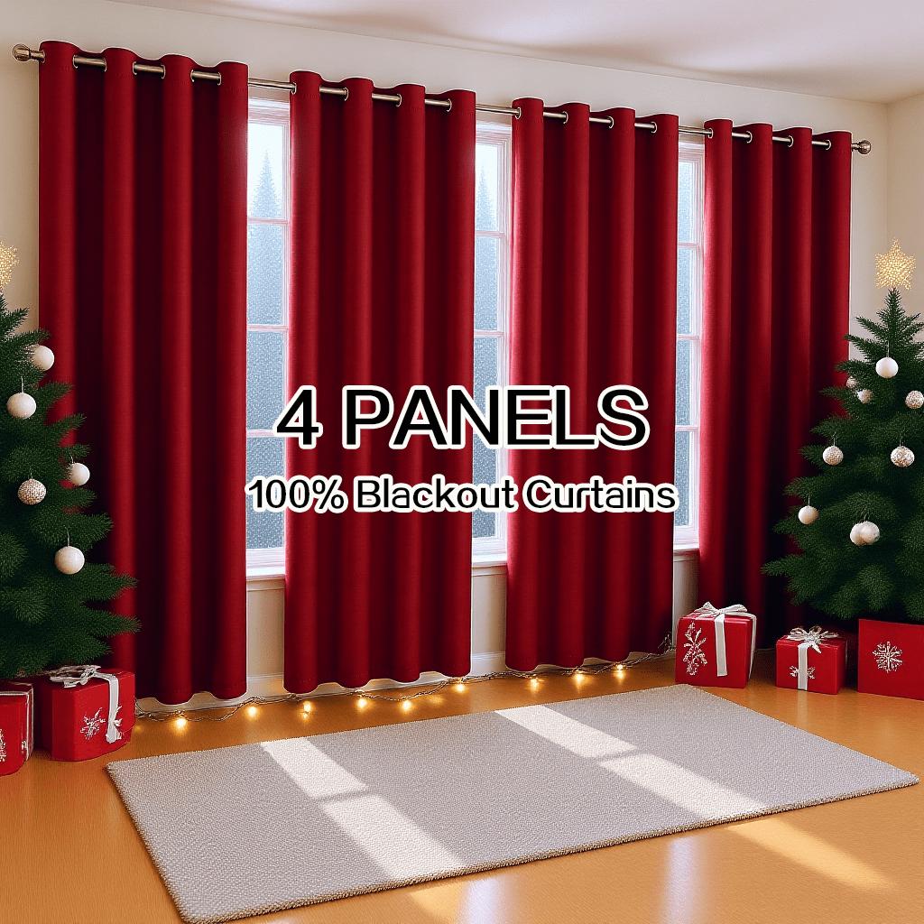 100% Blackout Curtains Heat Insulation Noise Reduction Privacy Protection Thermal Insulated Curtains Soundproof Curtains Light Blocking Curtains