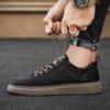 Men's shoes spring 2025 new casual versatile low-top board shoes leather surface waterproof and non-slip sports work trendy shoes