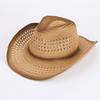 Jazz Hat Hollow Design Wide Brim Sun Hat Adjustable Drawstring Cowboy Hat Breathable Lightweight Summer Outdoor Hat