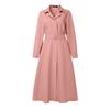 ZANZEA Women Turn Down Collar Long Sleeve Loose Casual Dress
