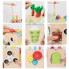 Wooden Children's Toys Paired To Catch Insects Fishing Pull Radish Set Multi-functional Puzzle