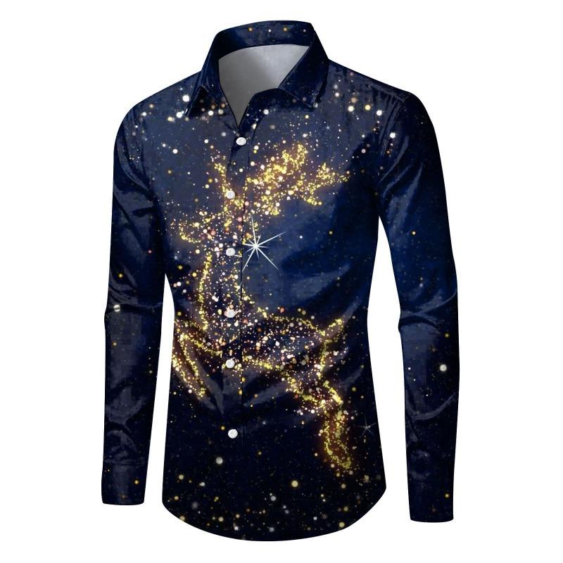

Рубашка с длинными рукавами с 3D-принтом в европейском и американском рождественском стиле, свободный и повседневный мужской топ с длинными рукавами 3XL