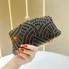 Elegant Polyester Evening Bag With Sparkling Rhinestones And Chain For Formal Events