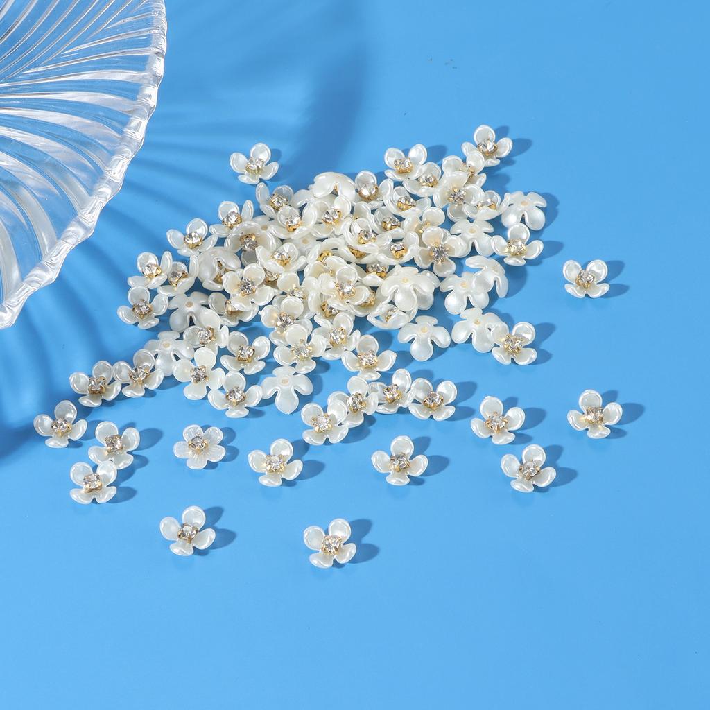 New 50pcs oversized gold background with diamond pearl flowers, DIY earrings, necklaces, headwear, jewelry making crafts