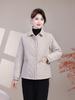 Lightweight Autumn/Winter Cotton Jacket for Middle-Aged & Elderly Women - Solid Color Casual Outerwear with Lapel