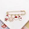 Cute Cartoon Santa Claus Enamel Alloy Brooch Christmas Party Hat Clothing DIY Decorative Pins Xmas Gift for Men Women Children