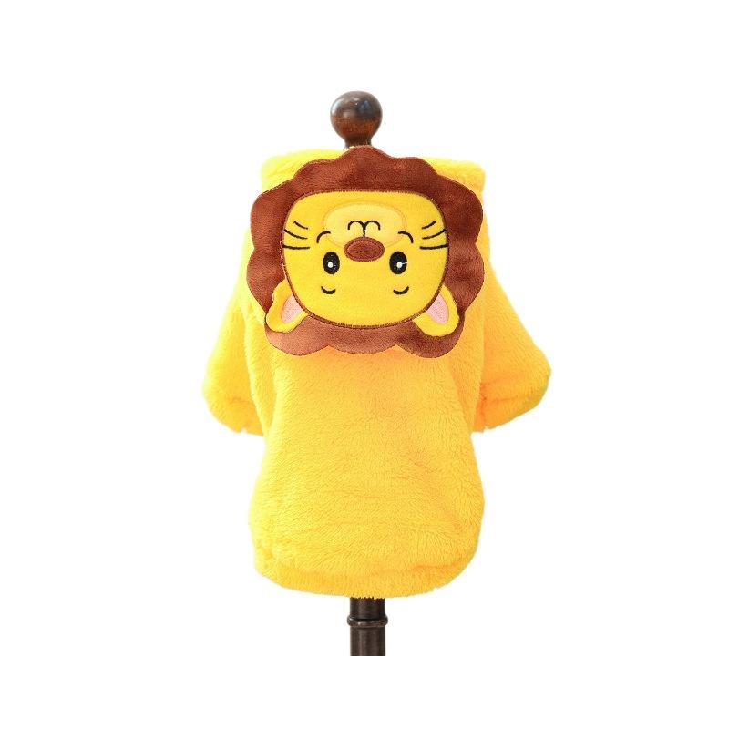 Fleece Thickened Warm Pet Puppy Cat Clothes Pet Dog Clothes Party Animal Flannel Lion Transformation Clothing