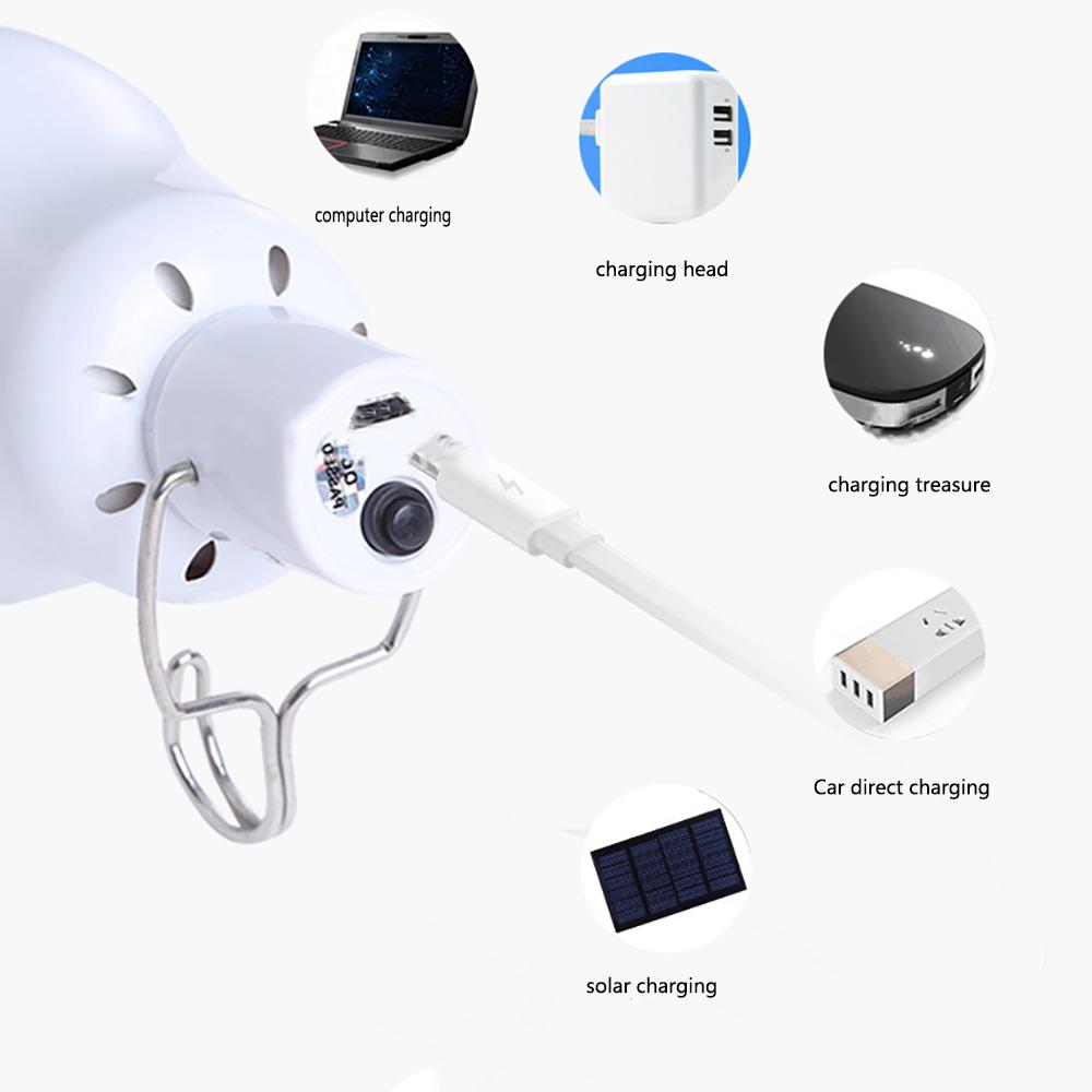 1× Portable Solar Panel Powered LED Light Bulb Camping Tent Lamp Indoor Outdoor