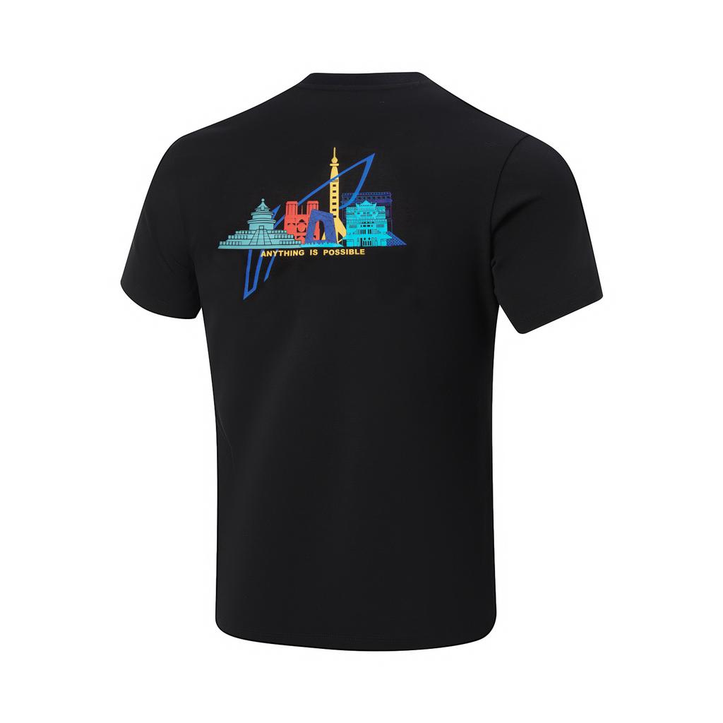 Li Ning Table Tennis Series Letter Print Comfortable Breathable Short Sleeve T-Shirt Unisex T-Shirts AHSU863-1