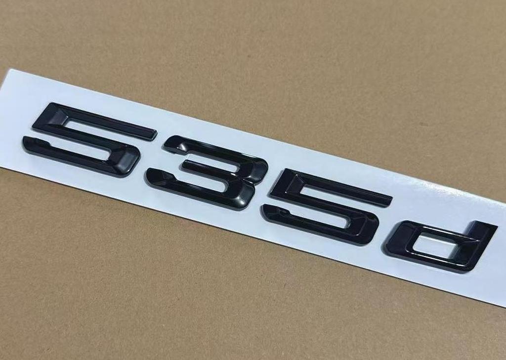 ABBI1 1X 3D ABS Senas 2008-2017m. Chromuotas Blizgus juodas Automobilio bagažinės raidės Lipdukas 535d Emblemėlė Ženklelis E60 E34 F10 G30 E39 Priedai