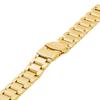 [Kai Tian] 20mm Stainless Steel Watch Band, Gold Quick-Release 3-Row Design, Unisex Watch Band