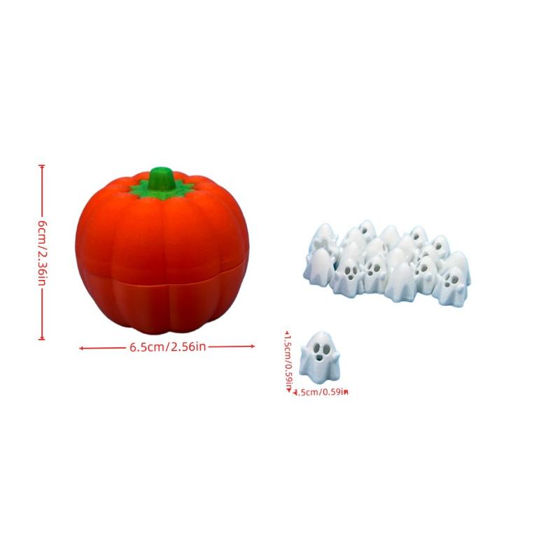 1 Set Halloween 3D Printed Flip Top Ghost Pumpkin Decor Holiday Atmosphere Prop Small Gift