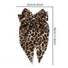 Vintage Leopard Print Bowknot Hairpin Long Ribbon Back Head Spring Clip Ponytail Headwear for Women Elegant Versatile Hairpin