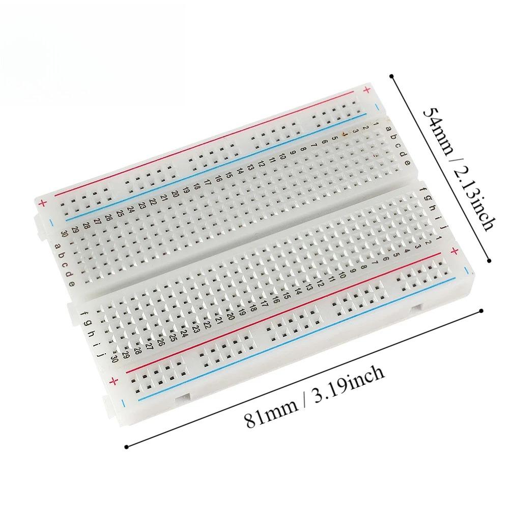 

Breadboard 400 Point Solderless Prototype PCB Bread Board Test Develop Dupont line DIY Bread Board White Transparent for arduino білий