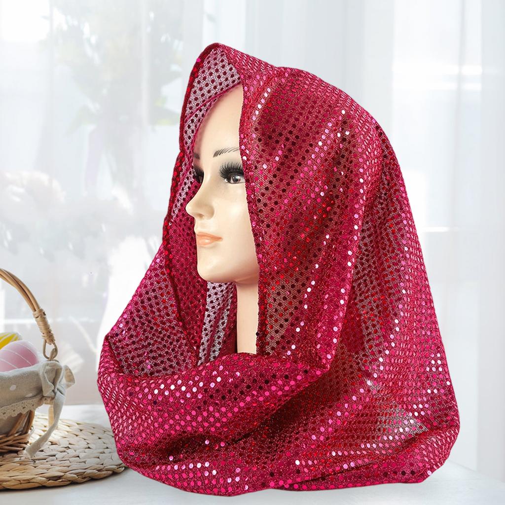 Women's Sequin Hooded Headscarf Head Wraps Fashion Skullies for Party Daily Wear