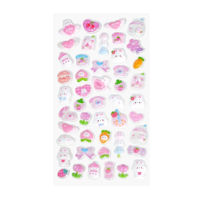 

1Sheet/Pack 3D Cartoon Relief Sticker Animal Crystal Jelly Patch Embossed Sticker Creative Stationery Journal DIY Decoration ZYF