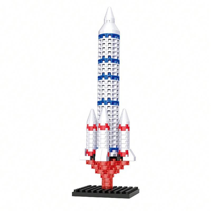 Creative Cartoon Space Aerospace Series Astronaut Aviation Rocket Micro Building Blocks DIY Assembly Model Kids Educational Toys