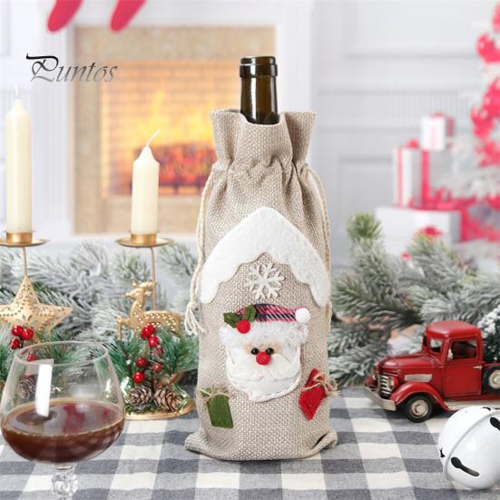 Red Wine Bag Decorative Reindeer Snowflake Christmas Style Fine Workmanship Table Decorations Ornamental Christmas Champagne Holder Cover