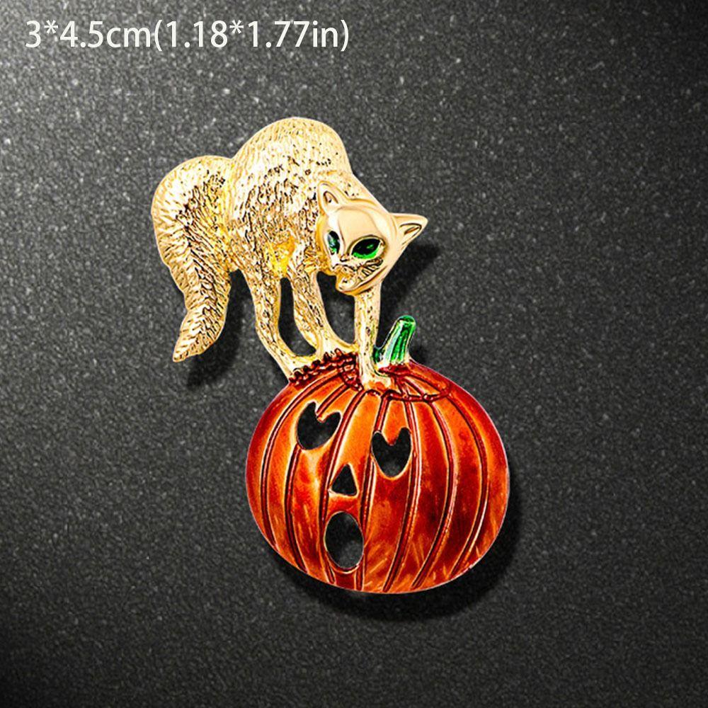 Zinc Zinc Alloy Pumpkin Lantern Brooch Ghost Halloween Brooch Cool   Birthday Gift