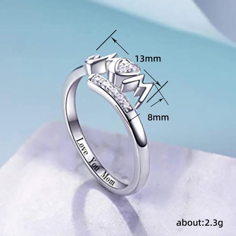 Mother'S Day Gift Special Recommendation, Love Opening Letter Mother Fashion Ring Mom Series Ring