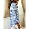 Plus Size, Plus-size Fashion Long-sleeve Lapel Casual Plaid Print Shirt