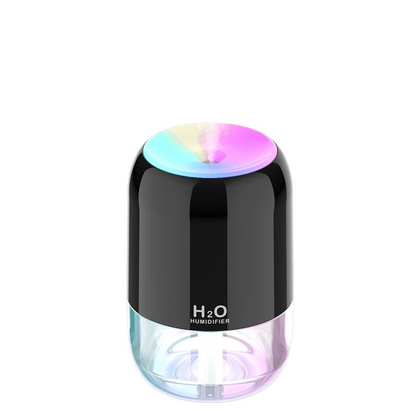 USB Mini Humidifier for Bedroom, Home, Car & Desk with Large Mist Output & Colorful Light