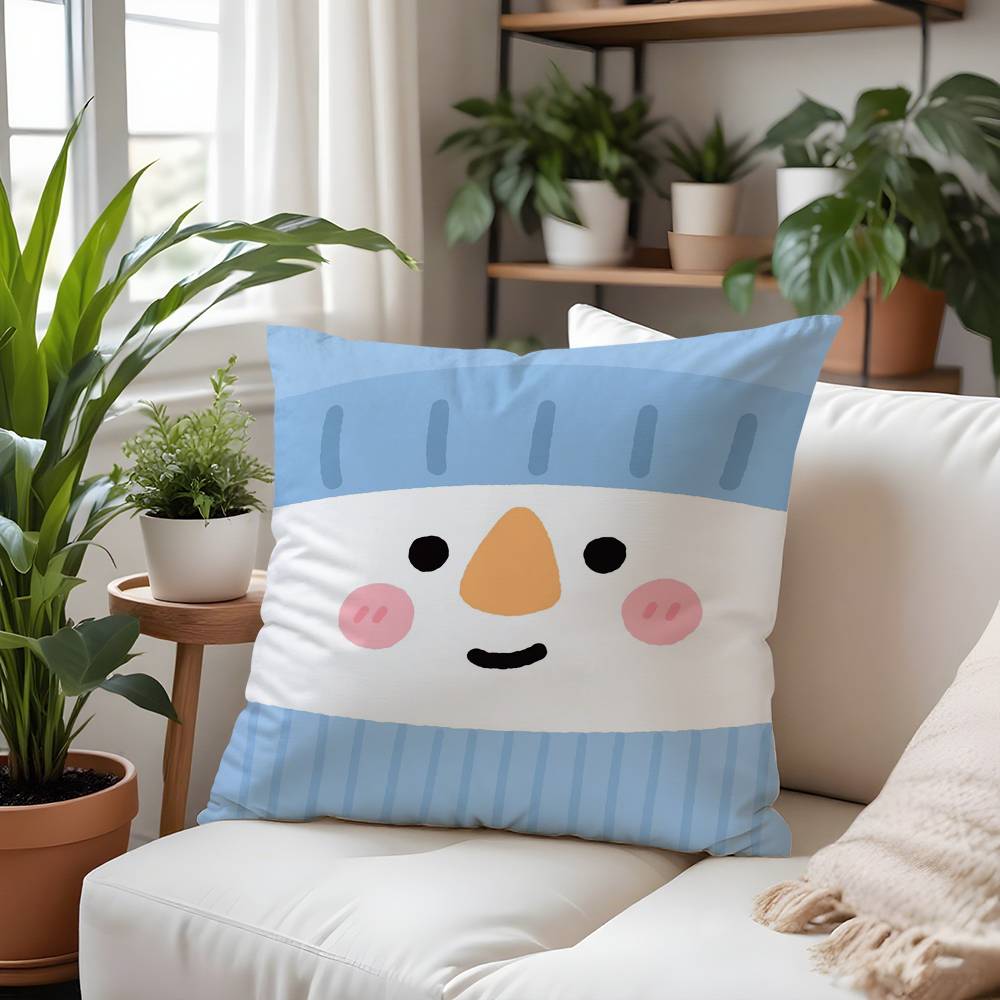 Merry Christmas Red Art Pillow Case  Plush Fabric Soft  Pillowcase Double Sided Print Cushion Cover Household Gifts