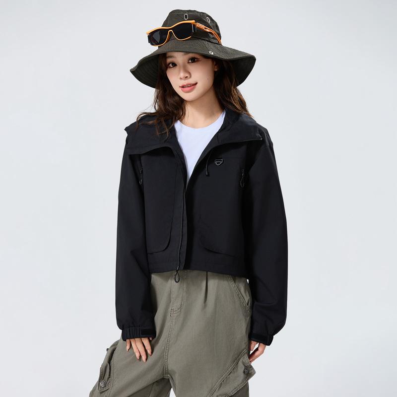Short jacket women's three-proof outdoor windproof waterproof jacket fashion trend jacket