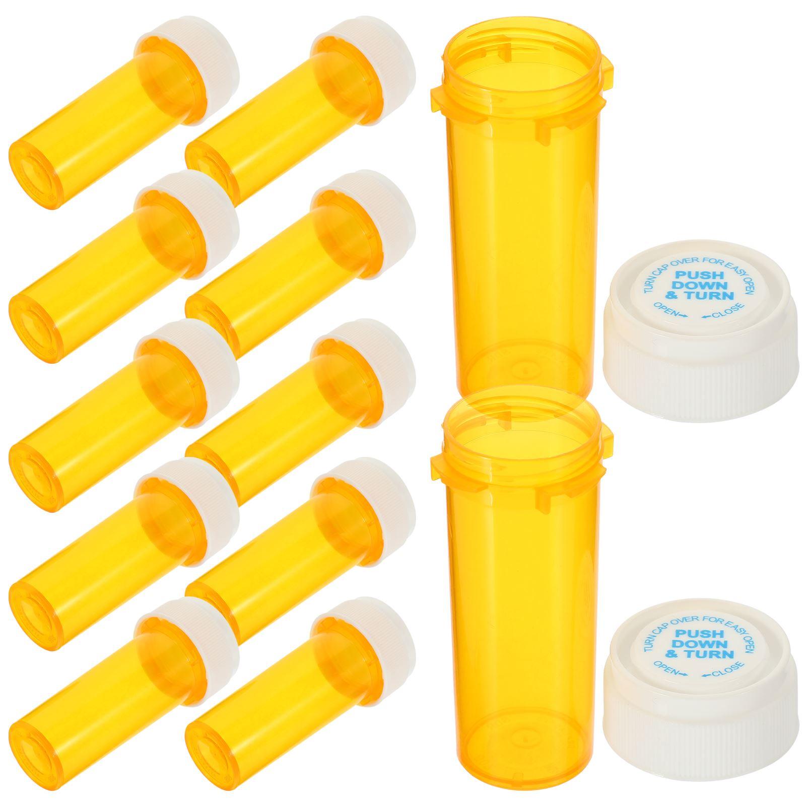 

12 Pcs Portable Mini Medicine Container Emergency Drugs Holder Travel Pill Bottle Compact Storage Casing Lightweight Health жовтий