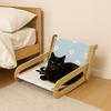 Universal Wooden Pet Sofa Bed Cartoon Removable Cat Rocking Chair Wear-Resistant Dog Bed Chairs Four-Season
