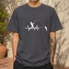 2026 New Cotton Tshirt With Heartbeat Ecg Fisherunisex Print Casual Crew Neck Short Sleeve For Fishing Enthusiasts