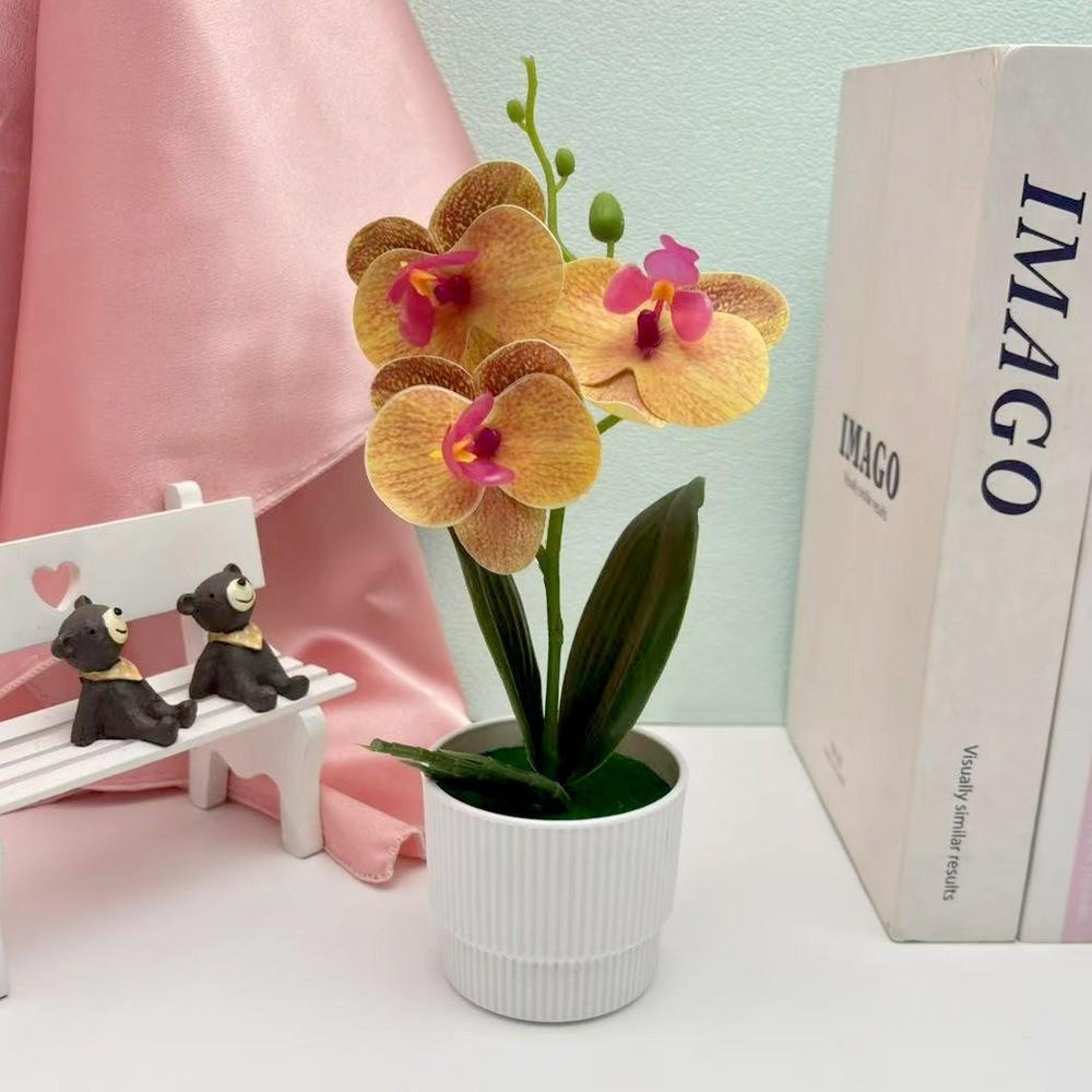 Artificial Plastic Phalaenopsis Flower Bonsai For Event Decoration Home Styling