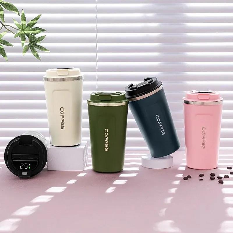 Stainless Steel Coffee Mug Smart LED Temperature Display Thermos Cafe Cup Leak-Proof Insulated Tea Water Bottle Travelfor Stainless Steel Thermos