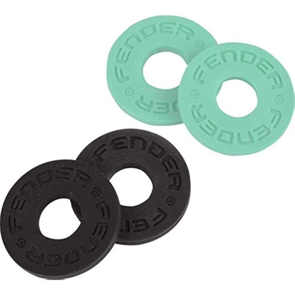 Fender Strap Locks Fender® Strap Blocks 4-Pack, Black and Surf Green (2)