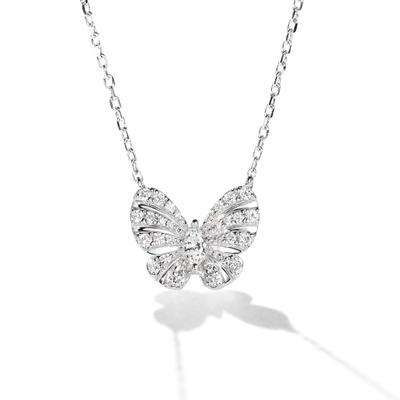 Girls' Heart Butterfly Necklace Korean Style Light Luxury Temperament Inlaid Zircon Necklace Niche Design Sense Clavicle Chain